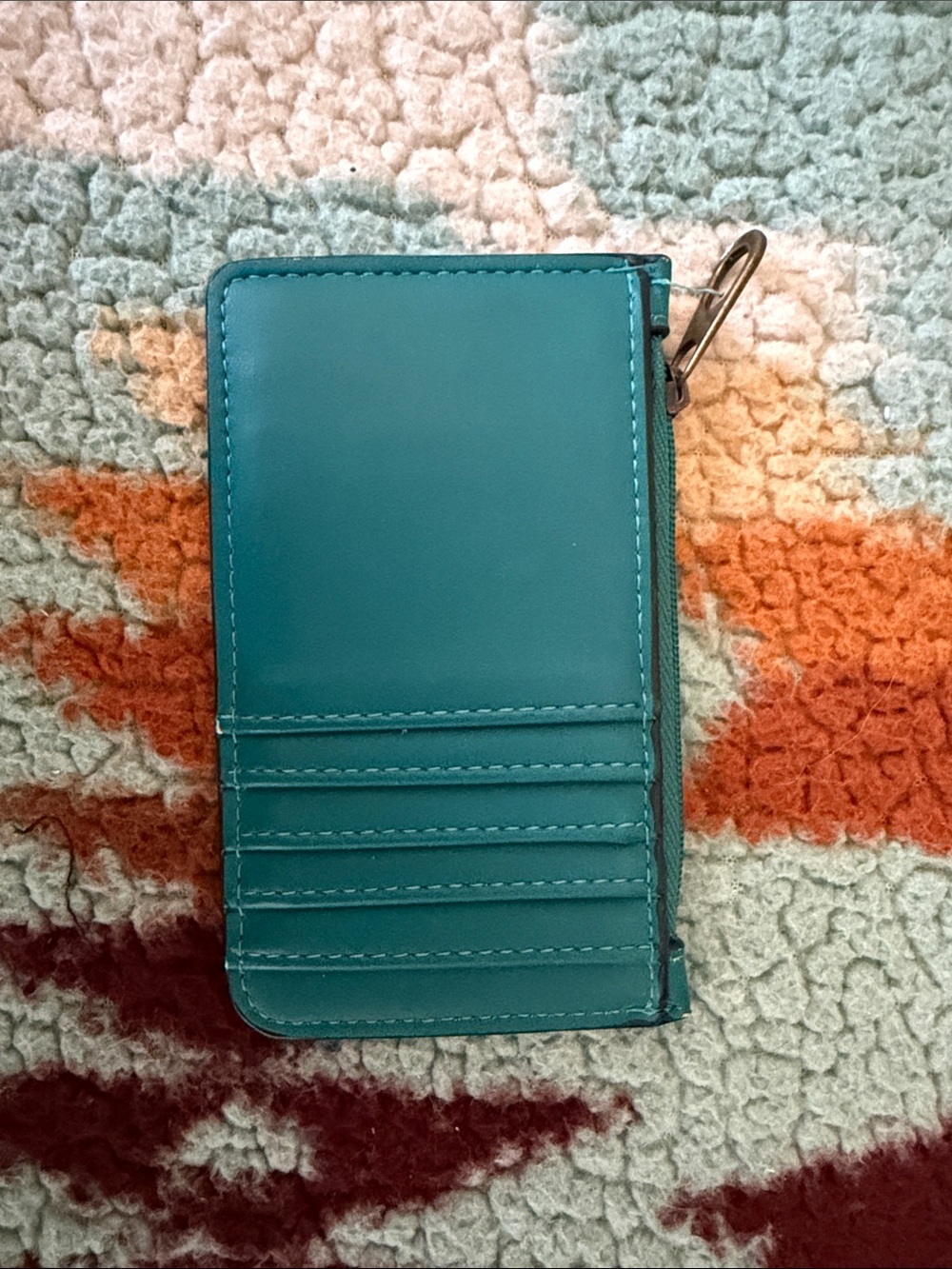 Universal Thread Teal Zip Card Wallet with Keyring
